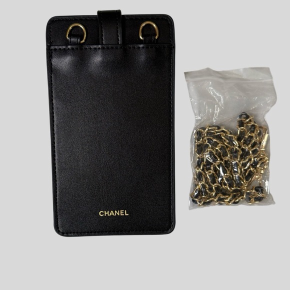 Chanel Coco Crush Black Quilted Phone Pouch w/ Chain & Box - Picture 3 of 5